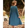 imageGRACE KARIN Girls Fall Long Sleeve Dresses Girl Casual Maxi Dress with Pockets Kids Formal Party Dress Size 614Teal