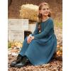 imageGRACE KARIN Girls Fall Long Sleeve Dresses Girl Casual Maxi Dress with Pockets Kids Formal Party Dress Size 614Teal