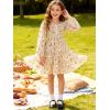 imageGRACE KARIN Girls Fall Long Sleeve Floral Square Neck Smock Tiered Casual Holiday Teen Dress Size 514Apricot Pink Floral