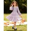 imageGRACE KARIN Girls Fall Long Sleeve Floral Square Neck Smock Tiered Casual Holiday Teen Dress Size 514Purple Yellow Floral