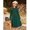 imageGRACE KARIN Girls Sweater Dress Long Sleeve Knit A Line Casual Midi Fall Winter Dresses 612 YearsGreen
