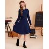 imageGRACE KARIN Girls Sweater Dress Long Sleeve Knit A Line Casual Midi Fall Winter Dresses 612 YearsNavy Blue