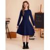 imageGRACE KARIN Girls Sweater Dress Long Sleeve Knit A Line Casual Midi Fall Winter Dresses 612 YearsNavy Blue
