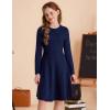 imageGRACE KARIN Girls Sweater Dress Long Sleeve Knit A Line Casual Midi Fall Winter Dresses 612 YearsNavy Blue