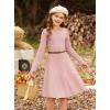 imageGRACE KARIN Girls Sweater Dress Long Sleeve Knit A Line Casual Midi Fall Winter Dresses 612 YearsPink