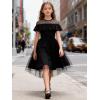 imageGRACE KARIN Girls Wedding Party Formal Dress Junior Bridemaid Dresses for Teens Tulle High Low Dress Size 714Black