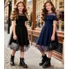 imageGRACE KARIN Girls Wedding Party Formal Dress Junior Bridemaid Dresses for Teens Tulle High Low Dress Size 714Black