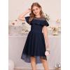 imageGRACE KARIN Girls Wedding Party Formal Dress Junior Bridemaid Dresses for Teens Tulle High Low Dress Size 714Navy Blue