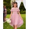 imageGRACE KARIN Girls Wedding Party Formal Dress Junior Bridemaid Dresses for Teens Tulle High Low Dress Size 714Pink