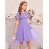imageGRACE KARIN Girls Wedding Party Formal Dress Junior Bridemaid Dresses for Teens Tulle High Low Dress Size 714Purple