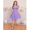 imageGRACE KARIN Girls Wedding Party Formal Dress Junior Bridemaid Dresses for Teens Tulle High Low Dress Size 714Purple