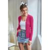 imageGRACE KARIN Womens Long Sleeve Button Down Vee Neck Classic Sweater Knit CardiganHot Pink