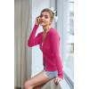 imageGRACE KARIN Womens Long Sleeve Button Down Vee Neck Classic Sweater Knit CardiganHot Pink