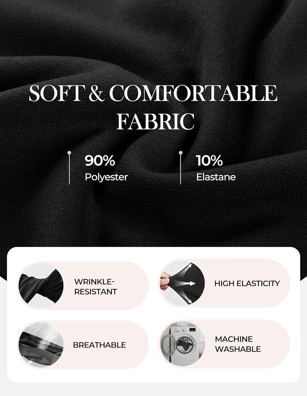 imageGRACE KARIN Work Dresses for Women 2026 Short Sleeve Business Midi Dress Ruched Bodycon Sheath Formal Office OutfitsBlack