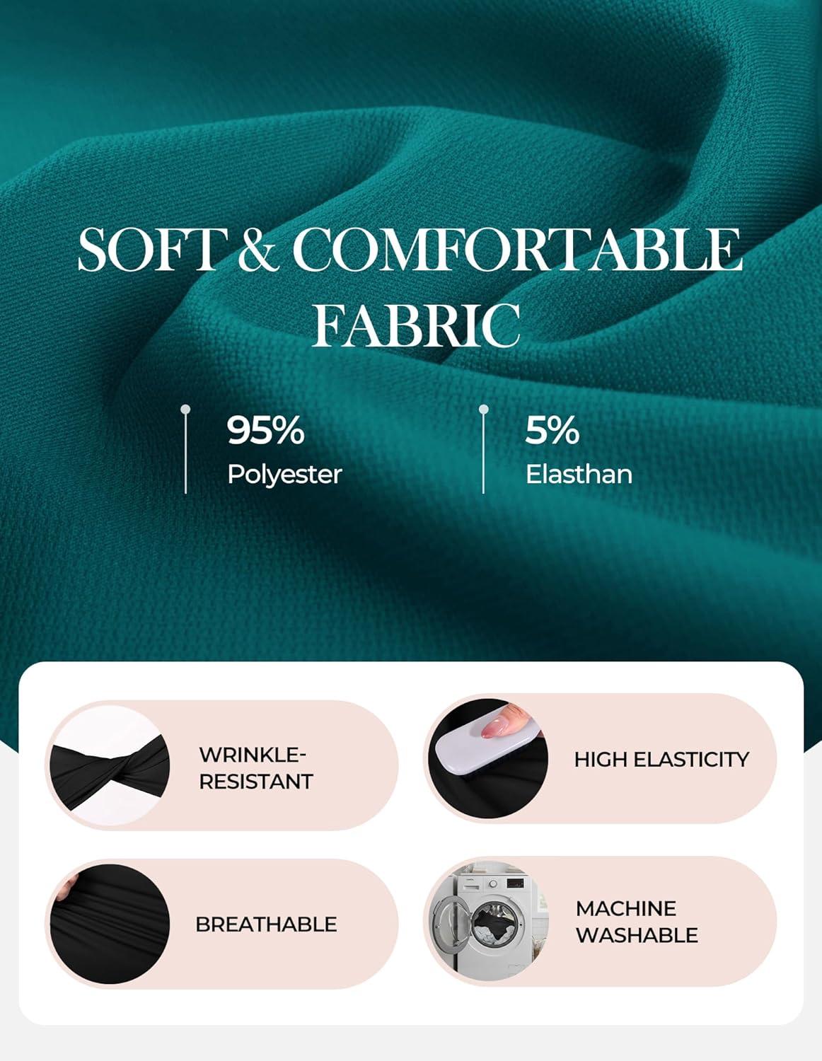 imageGRACE KARIN Work Dresses for Women 2026 V Neck Fit and Flare Midi Dresses Office Business Dress with Belt and PocketsBlue Green