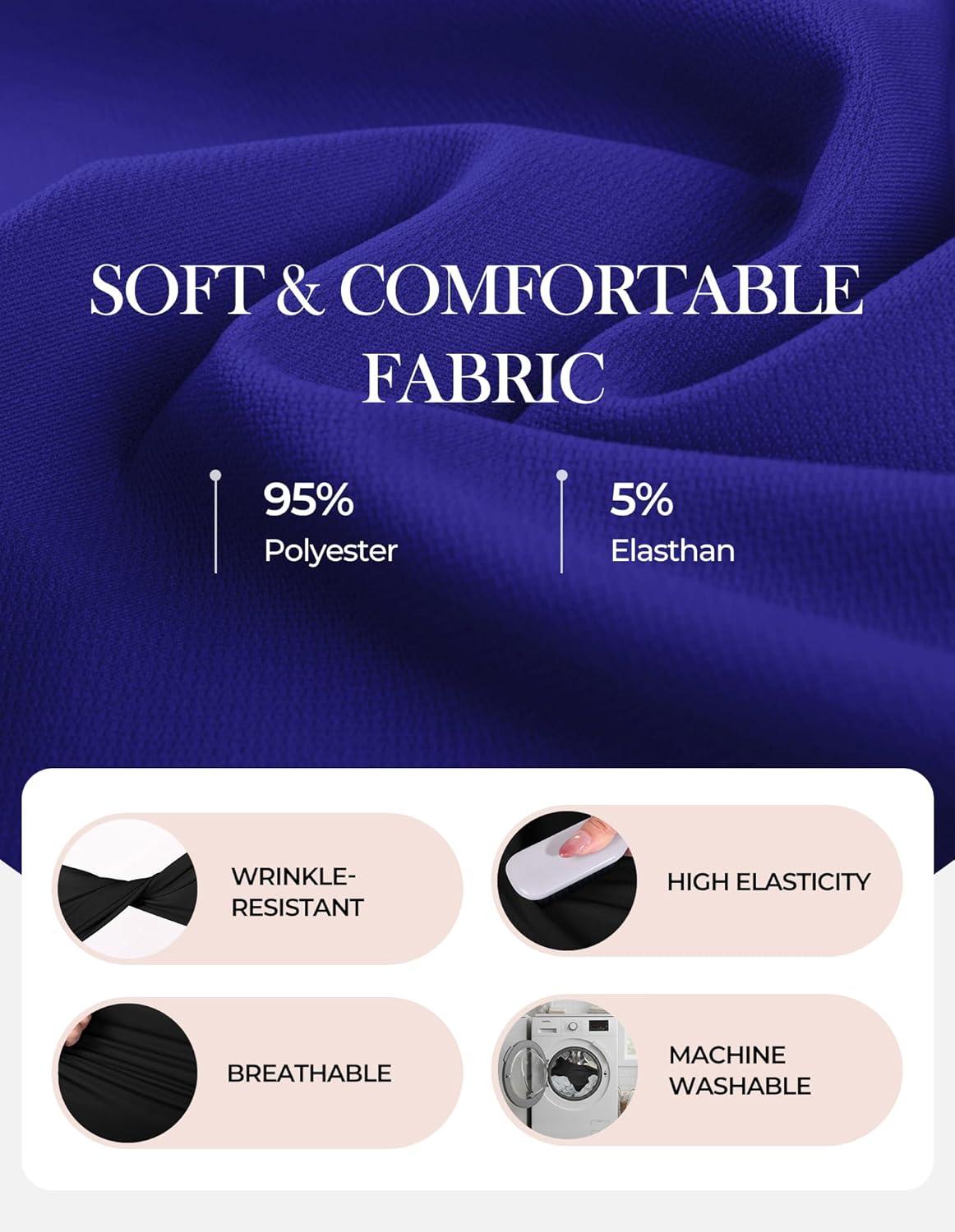 imageGRACE KARIN Work Dresses for Women 2026 V Neck Fit and Flare Midi Dresses Office Business Dress with Belt and PocketsRoyal Blue