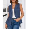 imageGRACE KARIN Womens Sleeveless Wrap Vest Tops Casual V Neck Peplum Dressy Blouse Drawstring Cardigan Outerwear Shirts