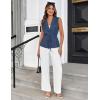 imageGRACE KARIN Womens Sleeveless Wrap Vest Tops Casual V Neck Peplum Dressy Blouse Drawstring Cardigan Outerwear Shirts