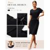 imageGRACE KARIN Work Dresses for Women 2026 Short Sleeve Business Midi Dress Ruched Bodycon Sheath Formal Office OutfitsBlack