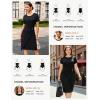 imageGRACE KARIN Work Dresses for Women 2026 Short Sleeve Business Midi Dress Ruched Bodycon Sheath Formal Office OutfitsBlack