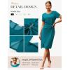 imageGRACE KARIN Work Dresses for Women 2026 Short Sleeve Business Midi Dress Ruched Bodycon Sheath Formal Office OutfitsPeacock Blue