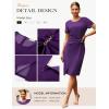 imageGRACE KARIN Work Dresses for Women 2026 Short Sleeve Business Midi Dress Ruched Bodycon Sheath Formal Office OutfitsPurple