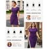 imageGRACE KARIN Work Dresses for Women 2026 Short Sleeve Business Midi Dress Ruched Bodycon Sheath Formal Office OutfitsPurple