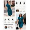 imageGRACE KARIN Work Dresses for Women 2026 Short Sleeve Button Bodycon Dress Pencil Office Midi Dress with PocketsPeacock Blue