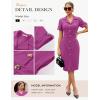 imageGRACE KARIN Work Dresses for Women 2026 Short Sleeve Button Bodycon Dress Pencil Office Midi Dress with PocketsRose Violet