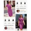 imageGRACE KARIN Work Dresses for Women 2026 Short Sleeve Button Bodycon Dress Pencil Office Midi Dress with PocketsRose Violet