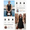 imageGRACE KARIN Work Dresses for Women 2026 Sleeveless Button Business Midi Dress Notch Lapel V Neck Formal Office A Line DressesBlack