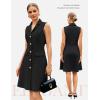 imageGRACE KARIN Work Dresses for Women 2026 Sleeveless Button Business Midi Dress Notch Lapel V Neck Formal Office A Line DressesBlack