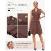 imageGRACE KARIN Work Dresses for Women 2026 Sleeveless Button Business Midi Dress Notch Lapel V Neck Formal Office A Line DressesBrown