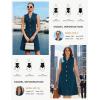imageGRACE KARIN Work Dresses for Women 2026 Sleeveless Button Business Midi Dress Notch Lapel V Neck Formal Office A Line DressesPeacock Blue