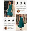 imageGRACE KARIN Work Dresses for Women 2026 V Neck Fit and Flare Midi Dresses Office Business Dress with Belt and PocketsBlue Green