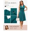 imageGRACE KARIN Work Dresses for Women 2026 V Neck Fit and Flare Midi Dresses Office Business Dress with Belt and PocketsBlue Green