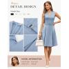 imageGRACE KARIN Work Dresses for Women 2026 V Neck Fit and Flare Midi Dresses Office Business Dress with Belt and PocketsDusty Blue