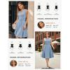 imageGRACE KARIN Work Dresses for Women 2026 V Neck Fit and Flare Midi Dresses Office Business Dress with Belt and PocketsDusty Blue