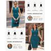 imageGRACE KARIN Work Dresses for Women 2026V Neck Business Office Bodyon DressSleeveless Pencil Semi Formal Midi DressPeacock Blue