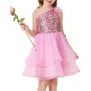 imageGRACE KARIN Girls Party Sequin Formal Dress 714Y Birthday Dance Graduation Sparkly Pageant Dresses Wedding Flower Girl DressPink