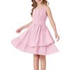 imageGRACE KARIN Girls Summer Cami Dress Casual Party Beach Spaghetti Strap Flowy Tiered Ruched Smocked Sundress 714YearsLight Pink