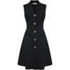 imageGRACE KARIN Work Dresses for Women 2026 Sleeveless Button Business Midi Dress Notch Lapel V Neck Formal Office A Line DressesBlack