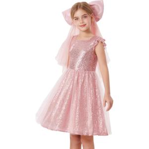 imageGRACE KARIN Girls Party Sequin Dress Size 612Y Kids Birthday Dance Formal Sparkly Dresses Wedding Flower Girl DressPink