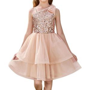 imageGRACE KARIN Girls Party Sequin Formal Dress 714Y Birthday Dance Graduation Sparkly Pageant Dresses Wedding Flower Girl DressRose Gold