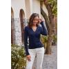 imageFall Pullover Sweater for Women 2024 Slim Fit Wrap VNeck Work Tops Navy Blue XL