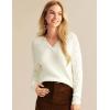 imageGRACE KARIN V Neck Sweater for Women Crochet Pullover Sweater Tops Cable Knit Sleeve Sweaters Spring Summer Fashion 2025