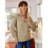 imageGRACE KARIN Womens 2024 Fall Half Zip Sweater Lapel Collar Waffle Knit Sweater Loose Casual Crochet Pullover Tops