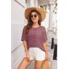 imageGRACE KARIN Womens 2025 Spring Summer Crochet Tops Scoop Neck Pullover Sweater Short Sleeve Off Shoulder Knit Beach Coverup