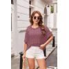 imageGRACE KARIN Womens 2025 Spring Summer Crochet Tops Scoop Neck Pullover Sweater Short Sleeve Off Shoulder Knit Beach Coverup