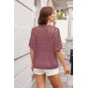 imageGRACE KARIN Womens 2025 Spring Summer Crochet Tops Scoop Neck Pullover Sweater Short Sleeve Off Shoulder Knit Beach Coverup